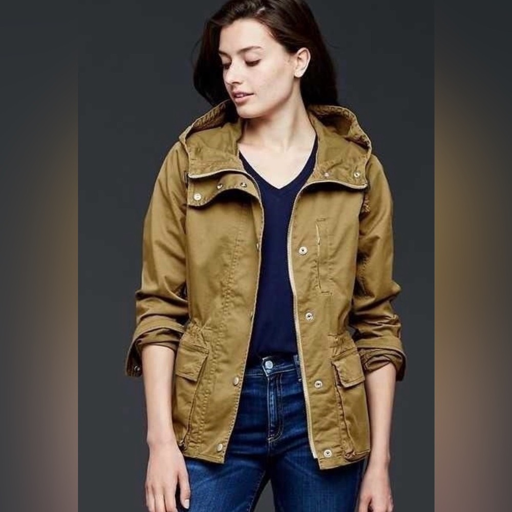 Gap Tan Hooded Anorak Jacket - Women's Medium